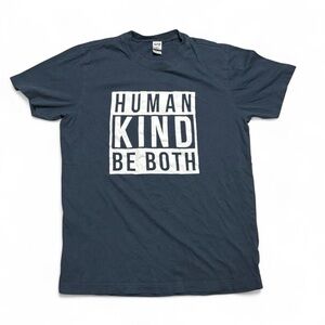 Kavio! Guy “Human Kind Be Both” Graphic T-Shirt | Blue | Medium